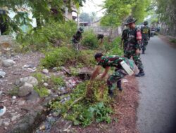 Koramil 1411-01/Gantarang Kembali Gelar Karya Bakti Pembersihan Selokan