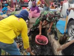 Koramil 1411-01 Gantarang, Gelar Karya Bakti Bersihkan Pasar