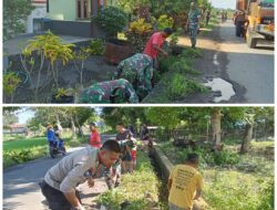 Mantap, Personel Koramil 1411-04/Ujungbulu Bersama Warga Bersihkan Drainase