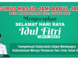 Ketua STAI Algazali Khatib Idul Fitri di Desa Manjalling Ujungloe