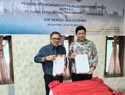Ketua KSP Berkat Andi Makkasau Teken MoU dengan BSI Area Makassar
