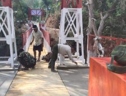 Mantap Koramil 1411-03/Kajang Gelar Karya Bakti Genjot Pembangunan Jembatan Perintis, Hubungkan Tiga Desa